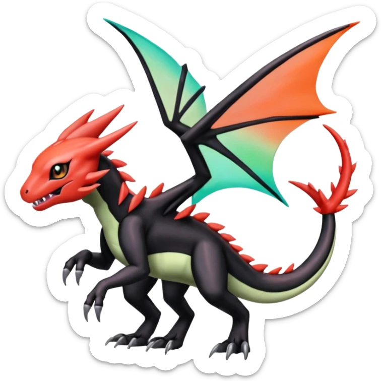 Meloetta-Guilmom-Salandit-Trico-Pokémon-Digimon-Fakémon-fusion-hybrid-creature sticker