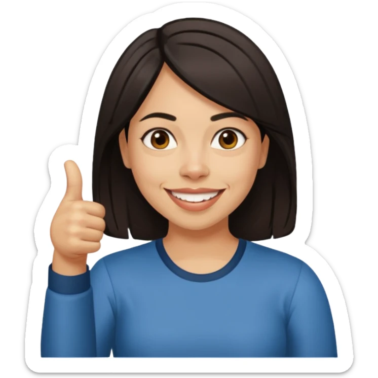 april ludgate trans femme indian slightly darker skin thumbs up sticker