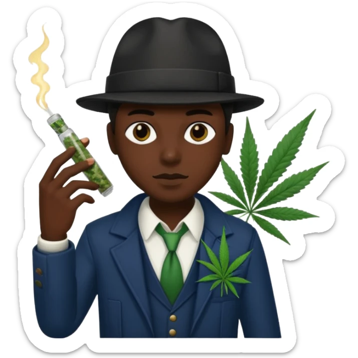 dealer from gang with cannabis on hand styler gangster sticker
