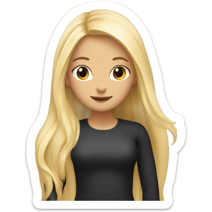 girl with black long hair hug girl with blond long hair sticker