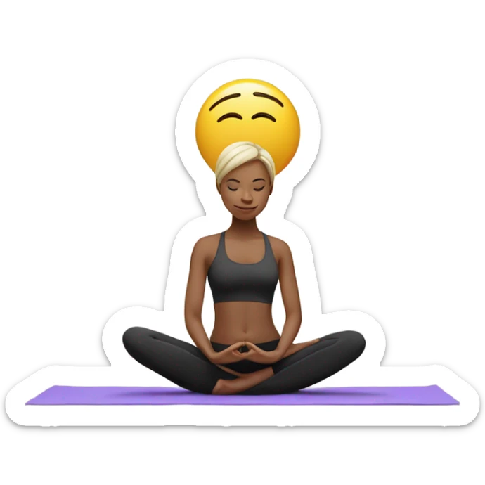 Emoji face. Skinny fit yoga girl. sticker