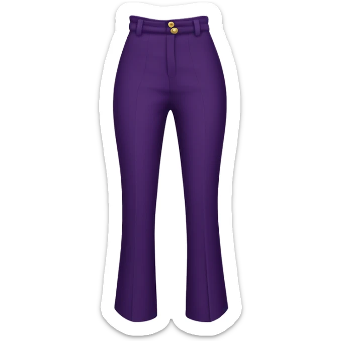 Realistic pair of dark purple high wasted long dress pants with button fasteners isolated.  sticker