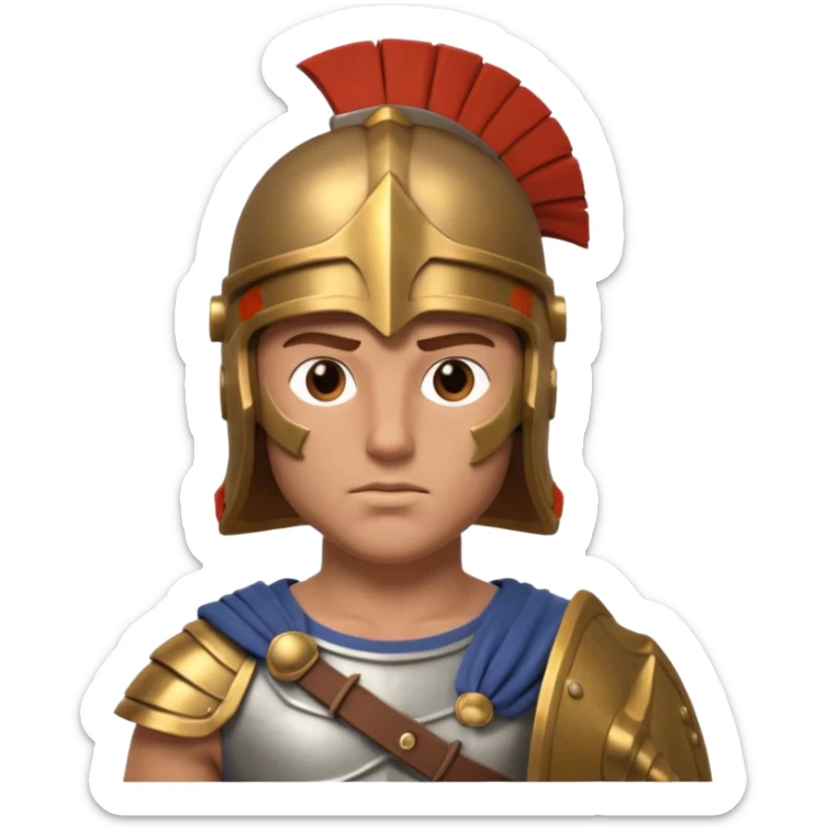 crea a un guerrero griego estoico, muy musculoso 3d, realista sticker