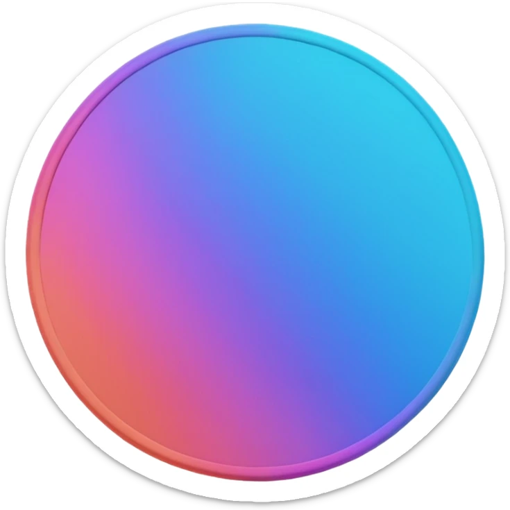 
coin color in in gradient of turquoise, blue, pink, purple, and coral metal texture
Rotate coin 90 degree  3d effect sticker