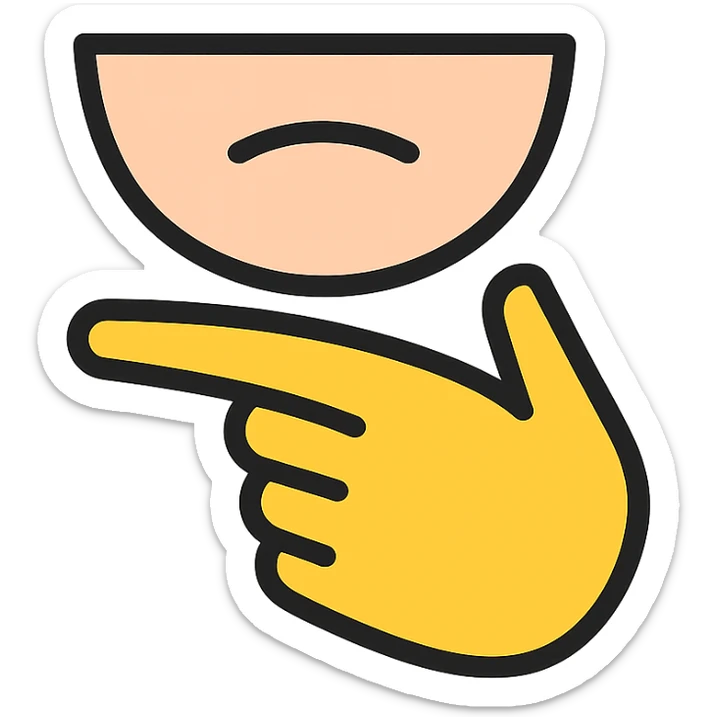 icon of a stylized hand performing the 'nah hareketi' flicking under the chin, modern, clean, no text sticker
