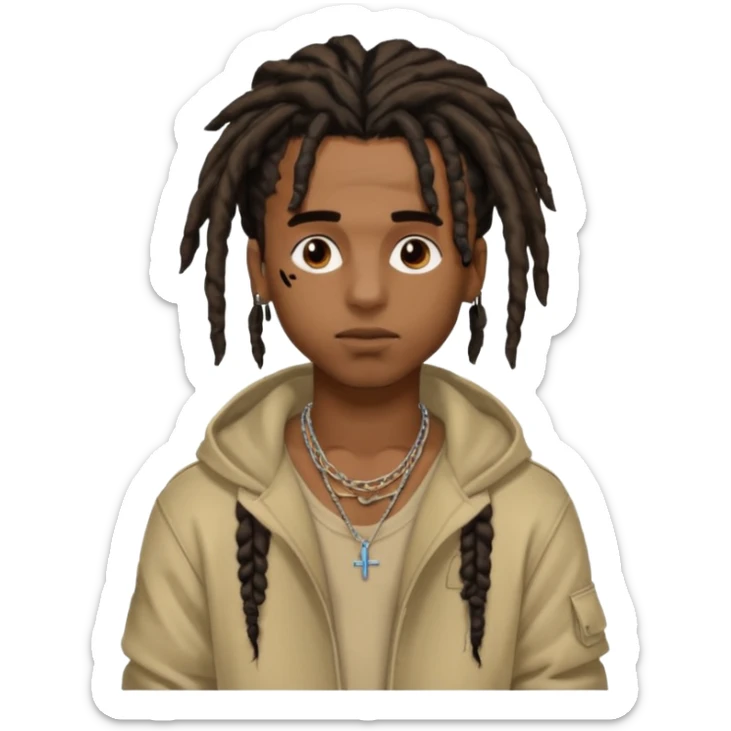 black male with dreads and a birthmark on his left cheek playboi carti sticker