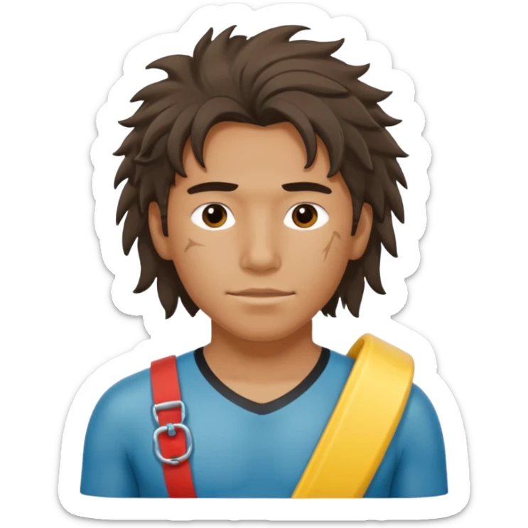 Lifeguard Native American Teenager with messy hair rescuing someone sticker