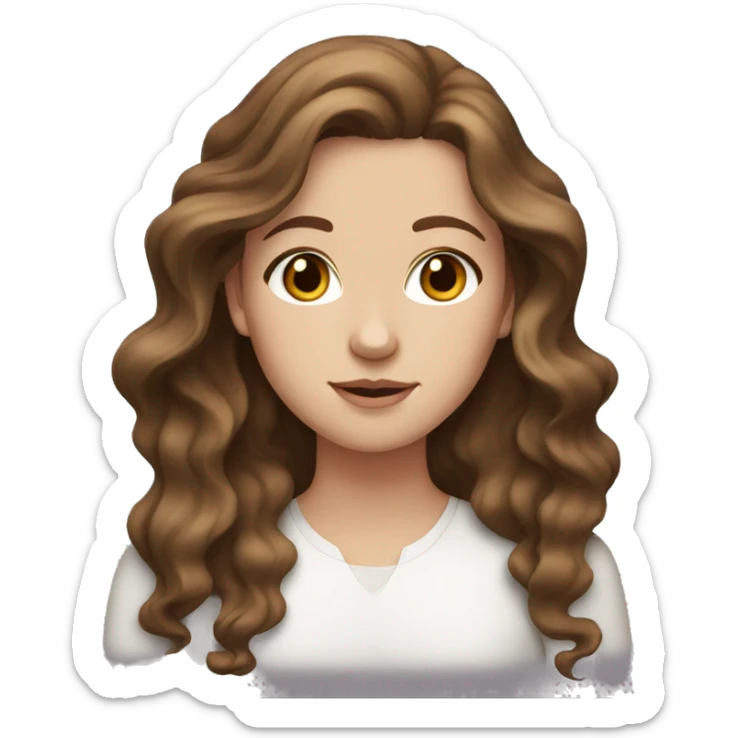 White girl with wavy brown hair sticker