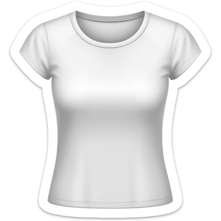 white women's t-shirt with round neck and short cap sleeves, fitted feminine cut, only the garment, isolated on white background, no model sticker