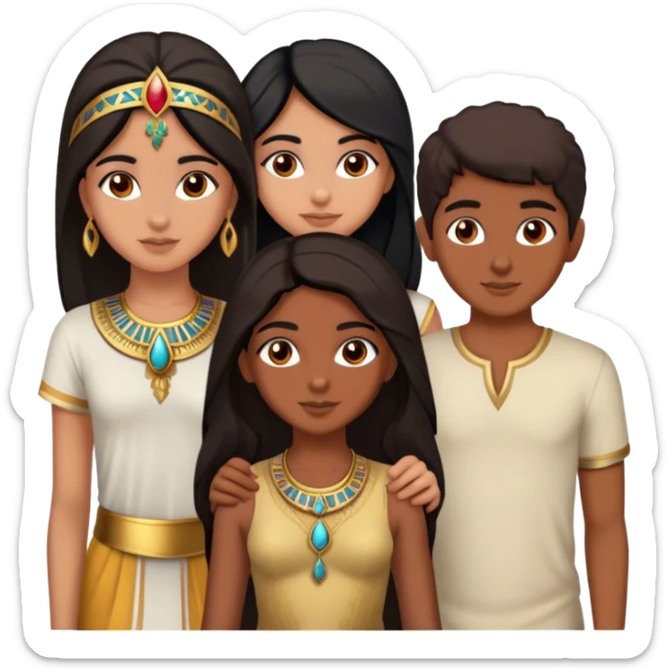 4 bestfriends, 1 indian girl, 1 Egyptian boy, persian girl 1 moroccan boy 1 black boy sticker