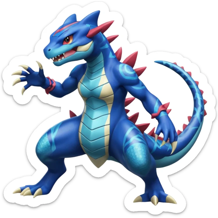 Inteleon-Feraligatr-Greninja-fusion (full body) sticker
