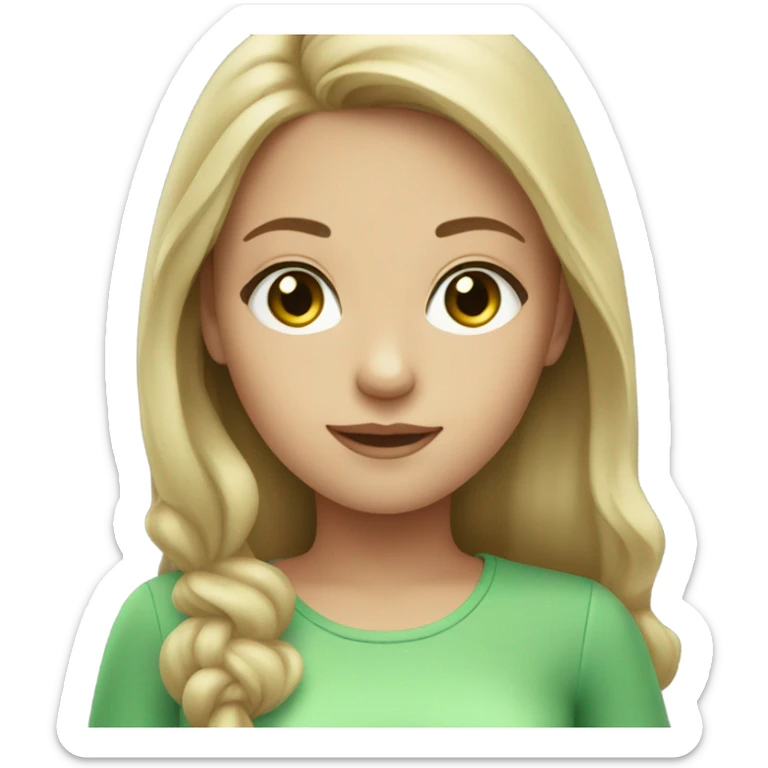 Girl with light green eyes and dark blonde hair  sticker