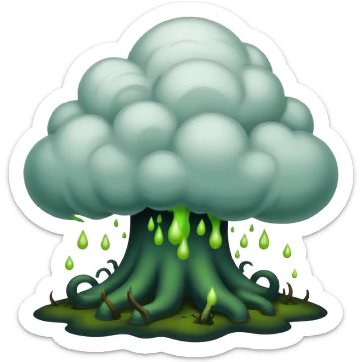 a poisonous cloud of gas, dark swamp color, realism-style sticker