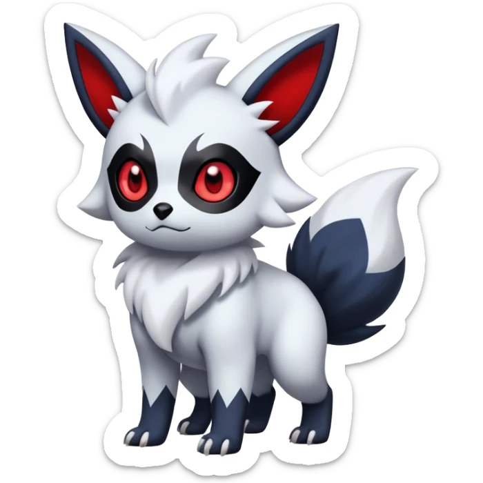 Cool Cute Kawaii Absol-Zorua-Umbreon-Pokemon-fakemon-hybrid-animal Full Body  sticker
