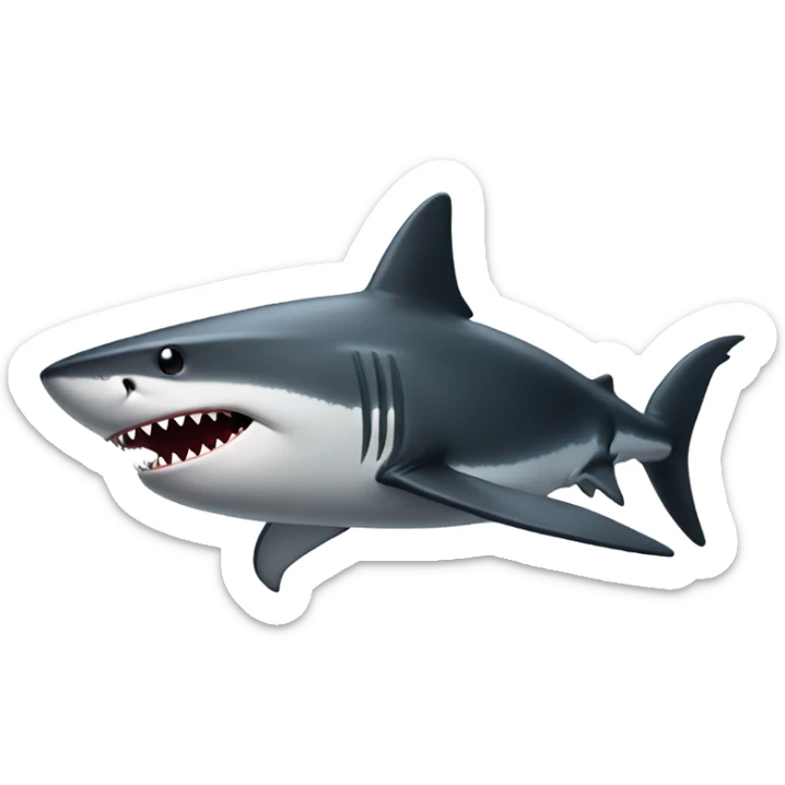 Shark with a top hat sticker
