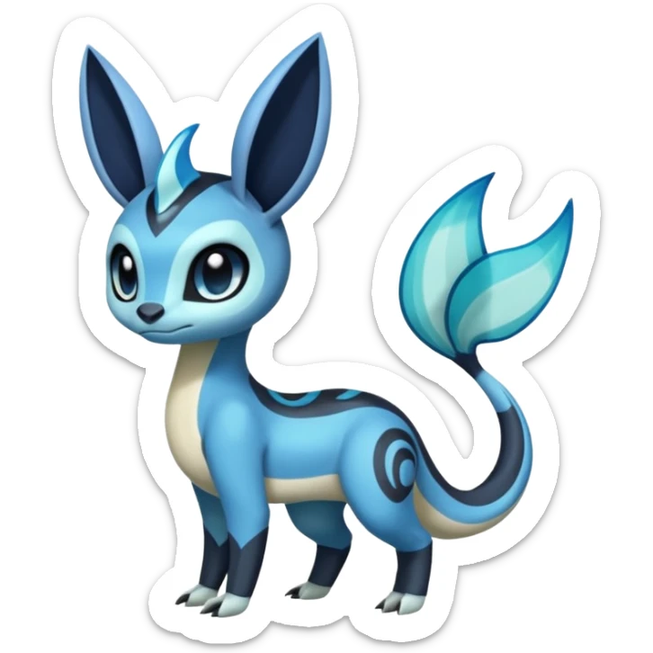 Colorful Exotic Meloetta-Amaura-Salandit-Glaceon-Venom-Stitch-Fakémon-creature-hybrid sticker