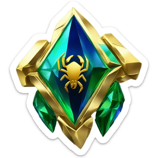 Scorpion Golden isotope Superman diamond green and blue world behind gold scorption sticker