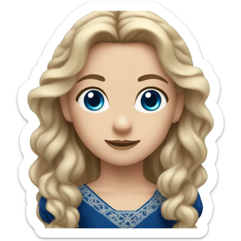 A dark blue eyed girls with long dark blonde hair irish dancing sticker