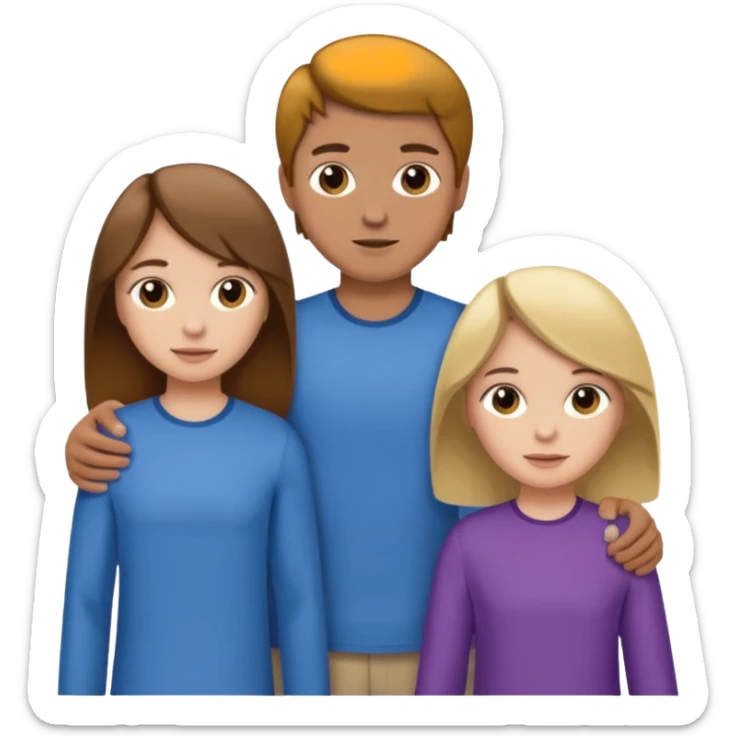 1 brown hair fair skin brother 4 brown hair sisters 1 blond sister sticker