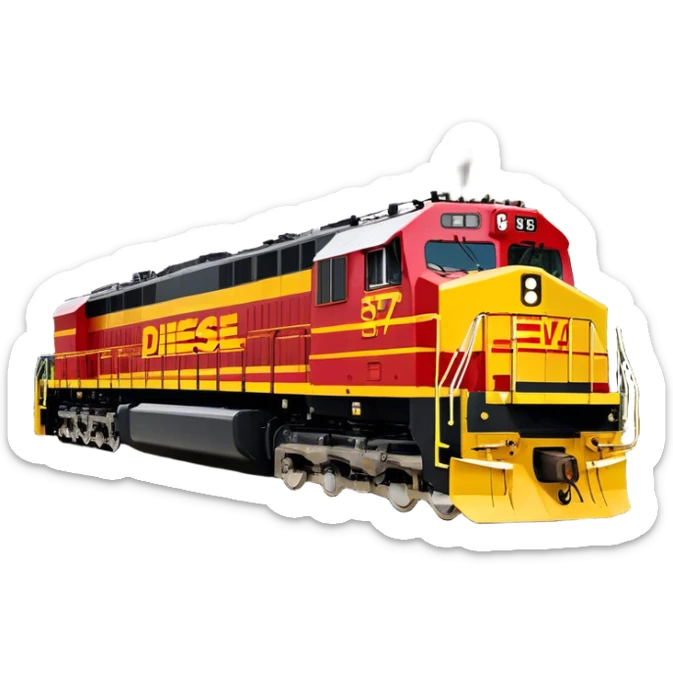 Diesel Locomotive - EMD SD70 (Model Year: 2021) (Iconic colour: Red and yellow) sticker