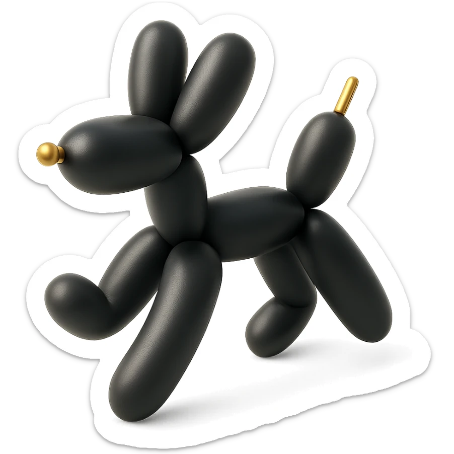 balloon dog, playful pose sticker