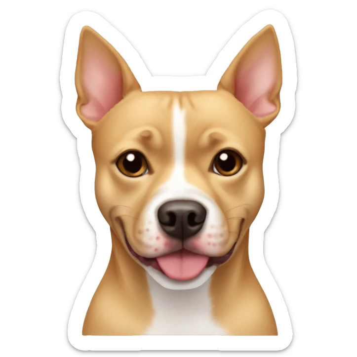Pitbull mixed with a Pomeranian and chihuahua , blonde red and white, short legs long body sticker