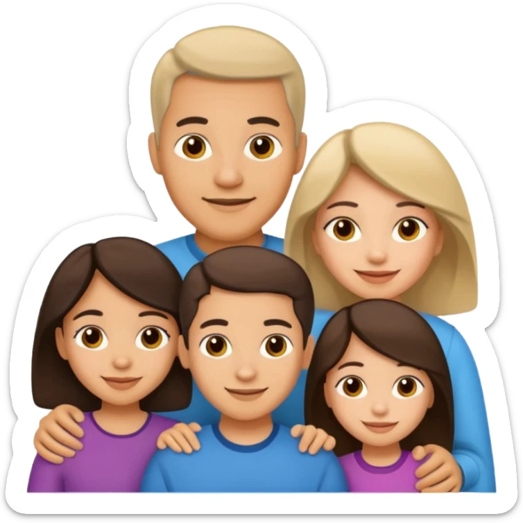 Light skin Hispanic family of 6 mom, dad, two 20 yr old daughters, 20 year old son, and 10 year old daughter sticker