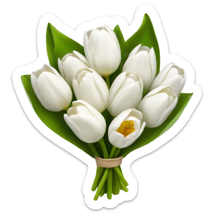 white tulip bouquet  sticker