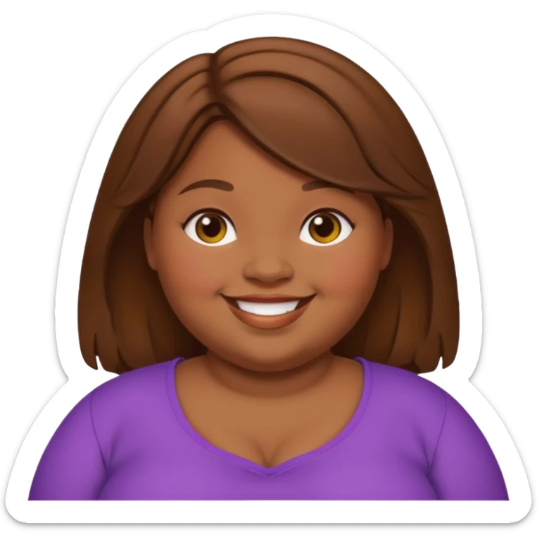 a fat girl brown hair sticker