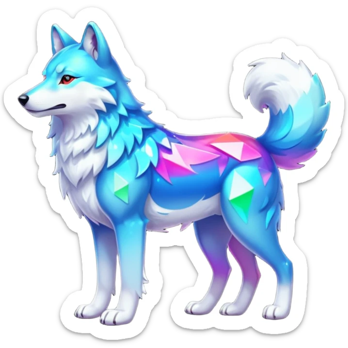 Colorful Shiny Fionbri-Falvie-sparkle-wolf-sona full body sticker