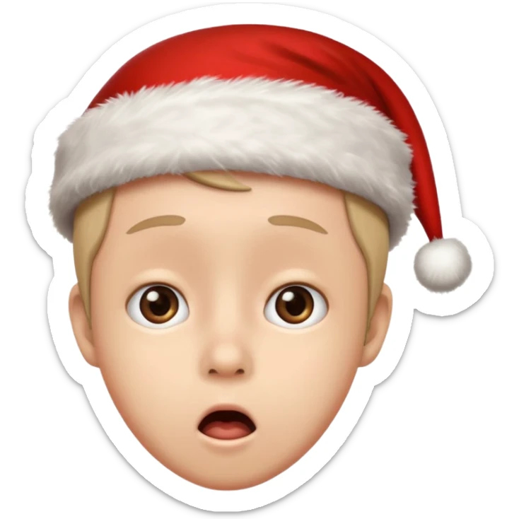  Add a Christmas hat 🎅 to the shocked emoji 😨 to give it a festive touch! sticker