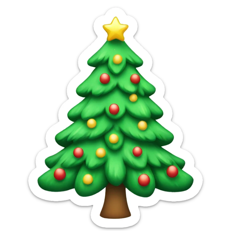 snowy christmas tree sticker