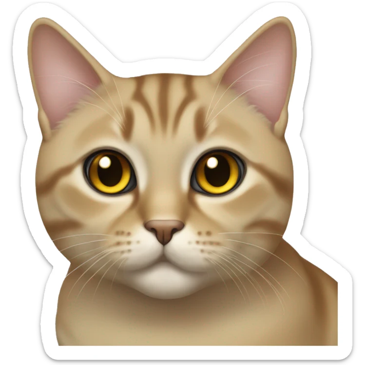 Golden with black tip British short hair cat with olive green eyes loafing sticker