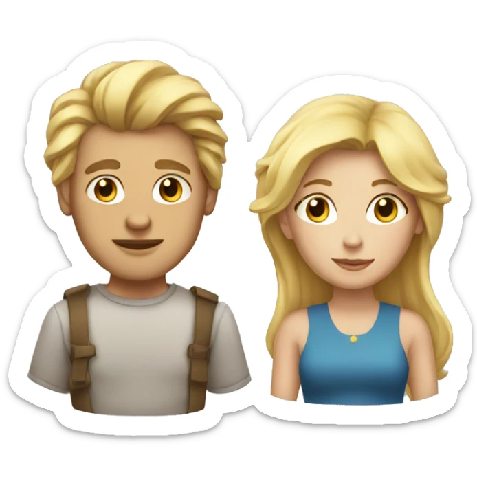 Man and woman with blonde hair in zodiac sticker