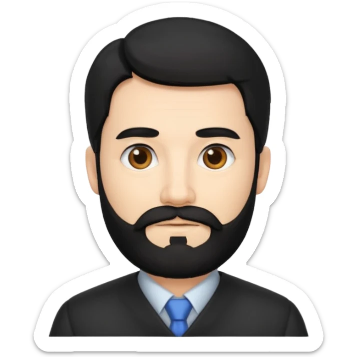 Professor in the la casa de papel TV show, with black hair and beard sticker