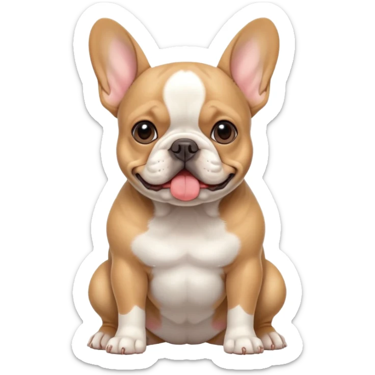 a full body of cute french bulldog sticker