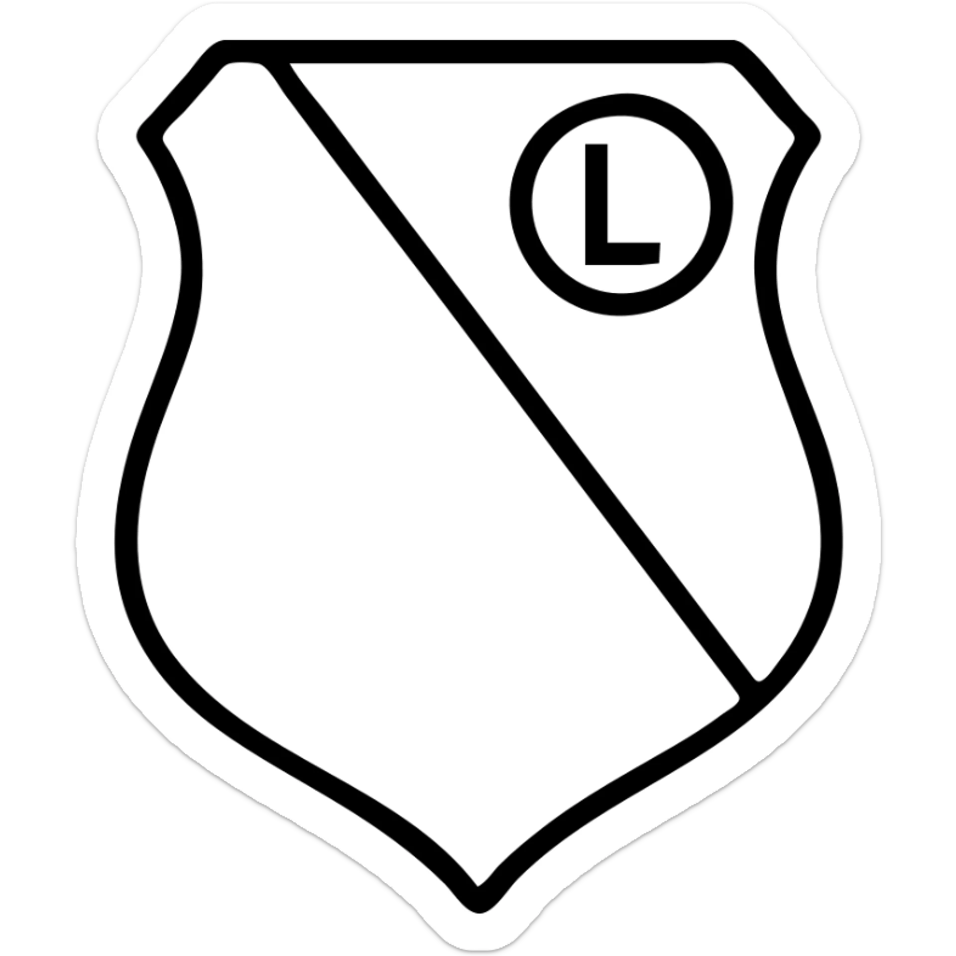 simplified minimalist style coat of arms of Legia Warszawa sticker