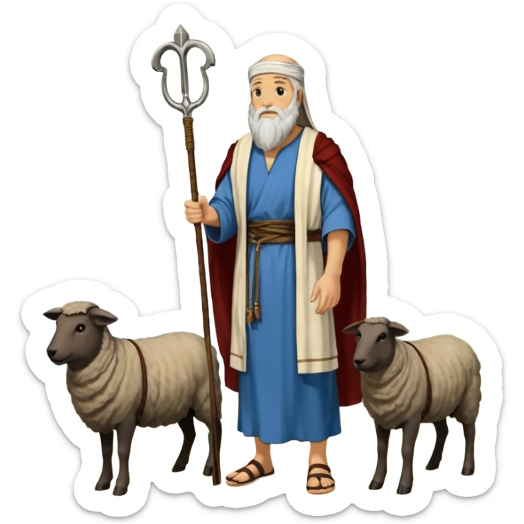 In the Hebrew Bible, Jethro[a] was Moses's father-in-law, a Kenite shepherd and priest of Midian,[, Moses' father-in-law is initially referred to as "Reuel" (Exodus 2:18) but afterwards as "Jethro" (Exodus 3:1). He was also identified as the father of Hobab in Numbers 10:29 sticker