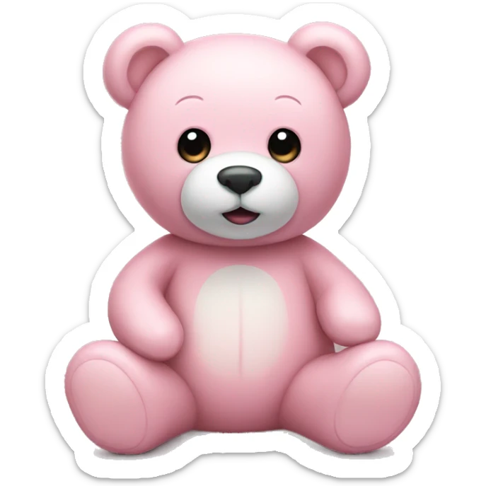 light pink teddy bear sticker