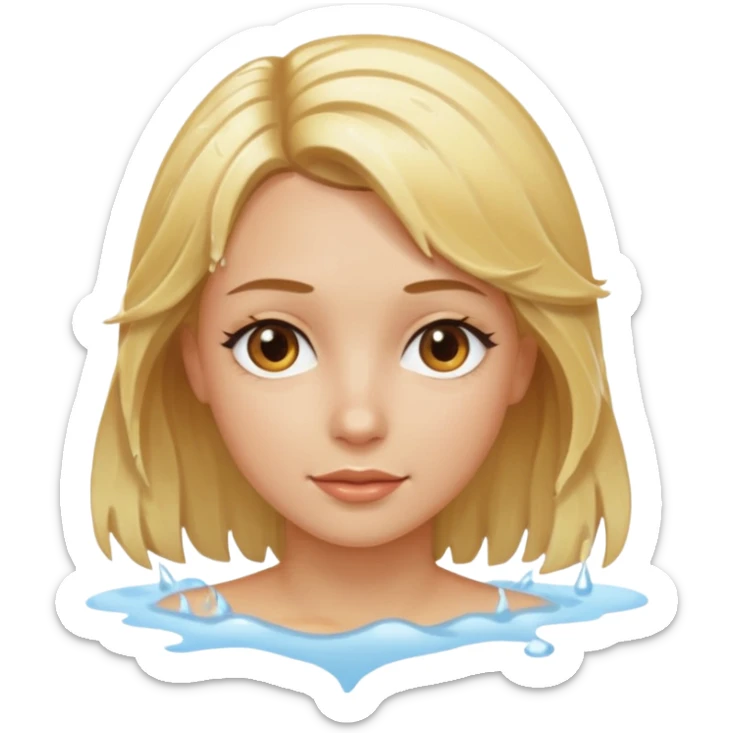 Chica saliendo de la ducha pelo rubi y ojos café, color de piel claro sticker