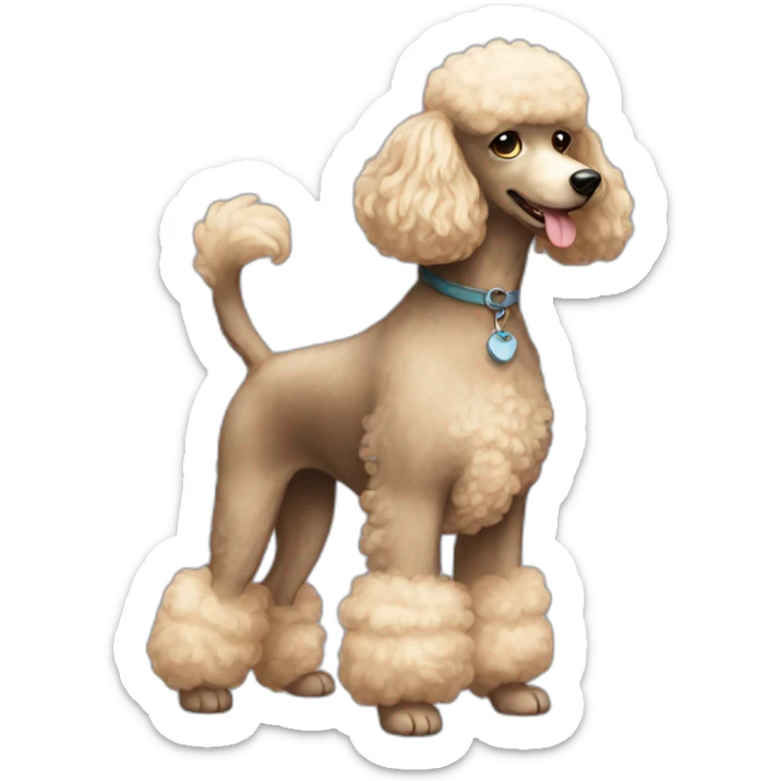 Dog Standart Poodle full body sticker