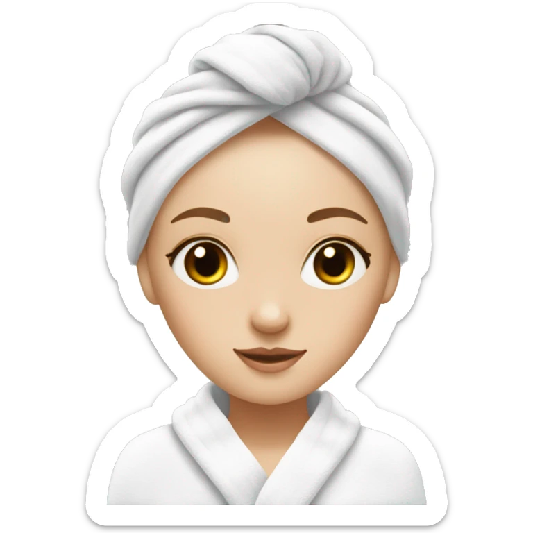 white girl with skin skin care, and a towel in her hair sticker