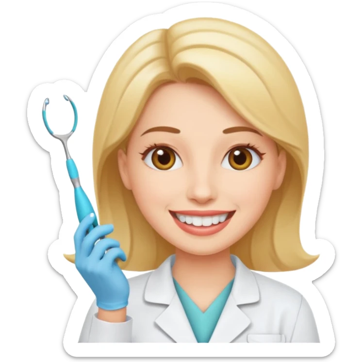 Dentista mujer feliz sticker