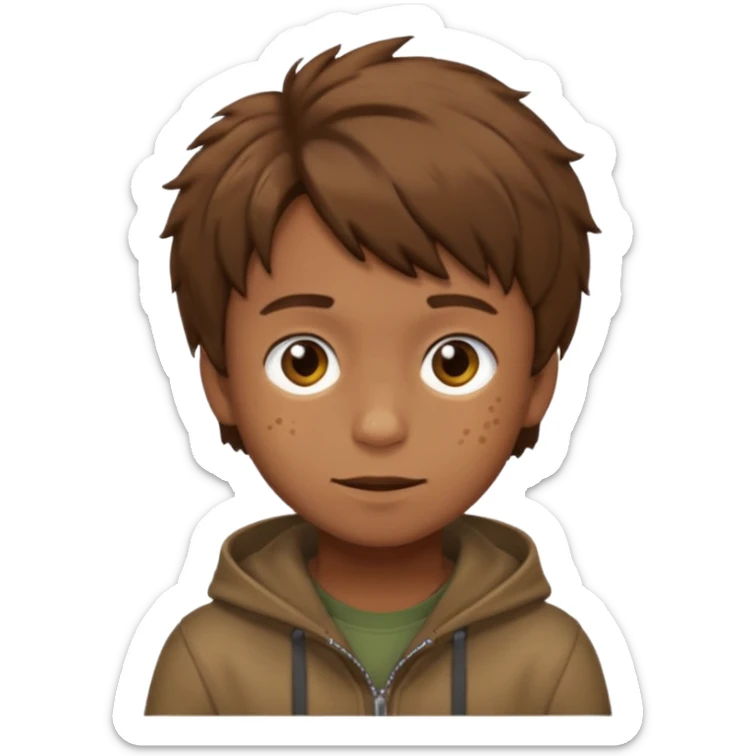 Felix Freckles straykids emoji shaggy hair the color browm sticker
