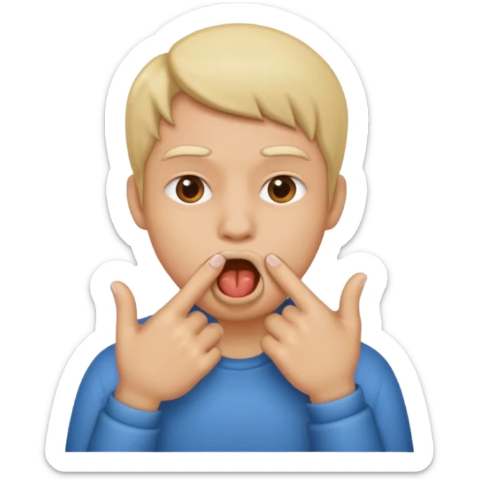 You have to put two fingers in your mouth to throw up.  sticker