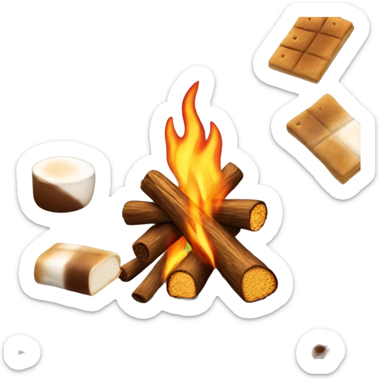 Bonfire with smores sticker