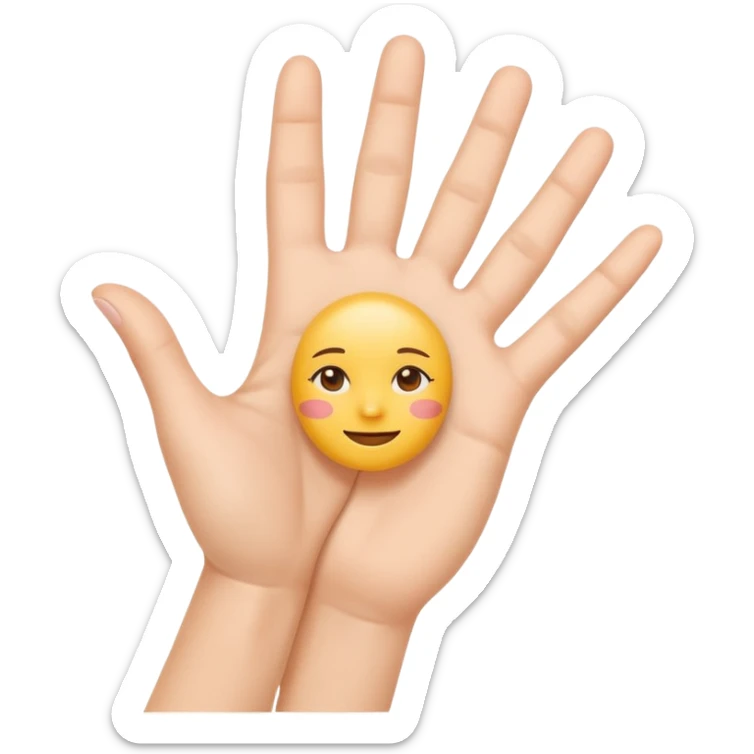 Minimal emoji of a hand lifting facial skin upward, clear skin-tightening gesture, gentle upward motion, natural wellness style, simple and readable icon, no beauty or cosmetic clinic references sticker