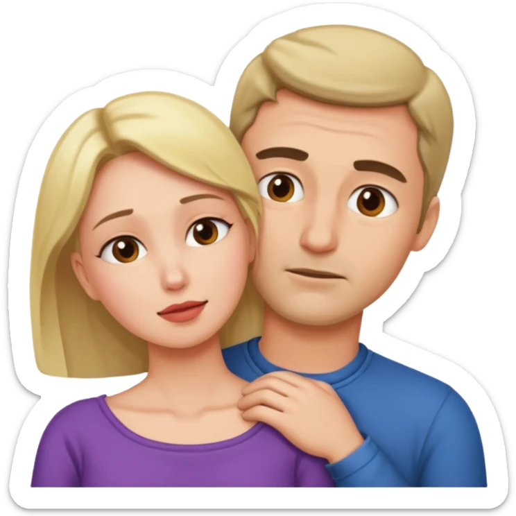 Une homme possessif qui essaye d’attraper le cou de sa femme sticker