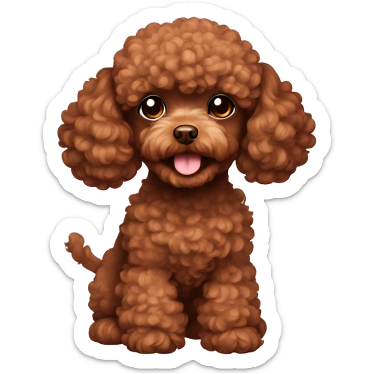 Brown toy poodle  sticker