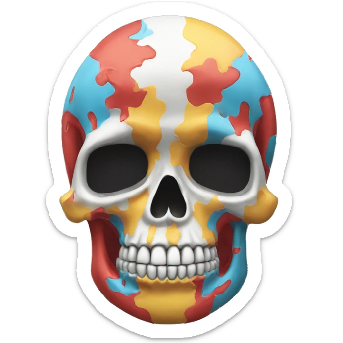 skull in the shape and colours of austra sticker